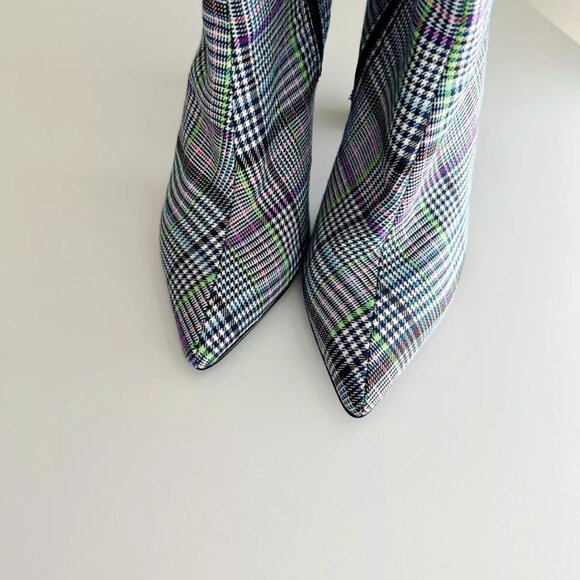 NEW Women's JAGGER Houndstooth Check Knee High Boots in Multi Size 38 - Picture 2 of 8